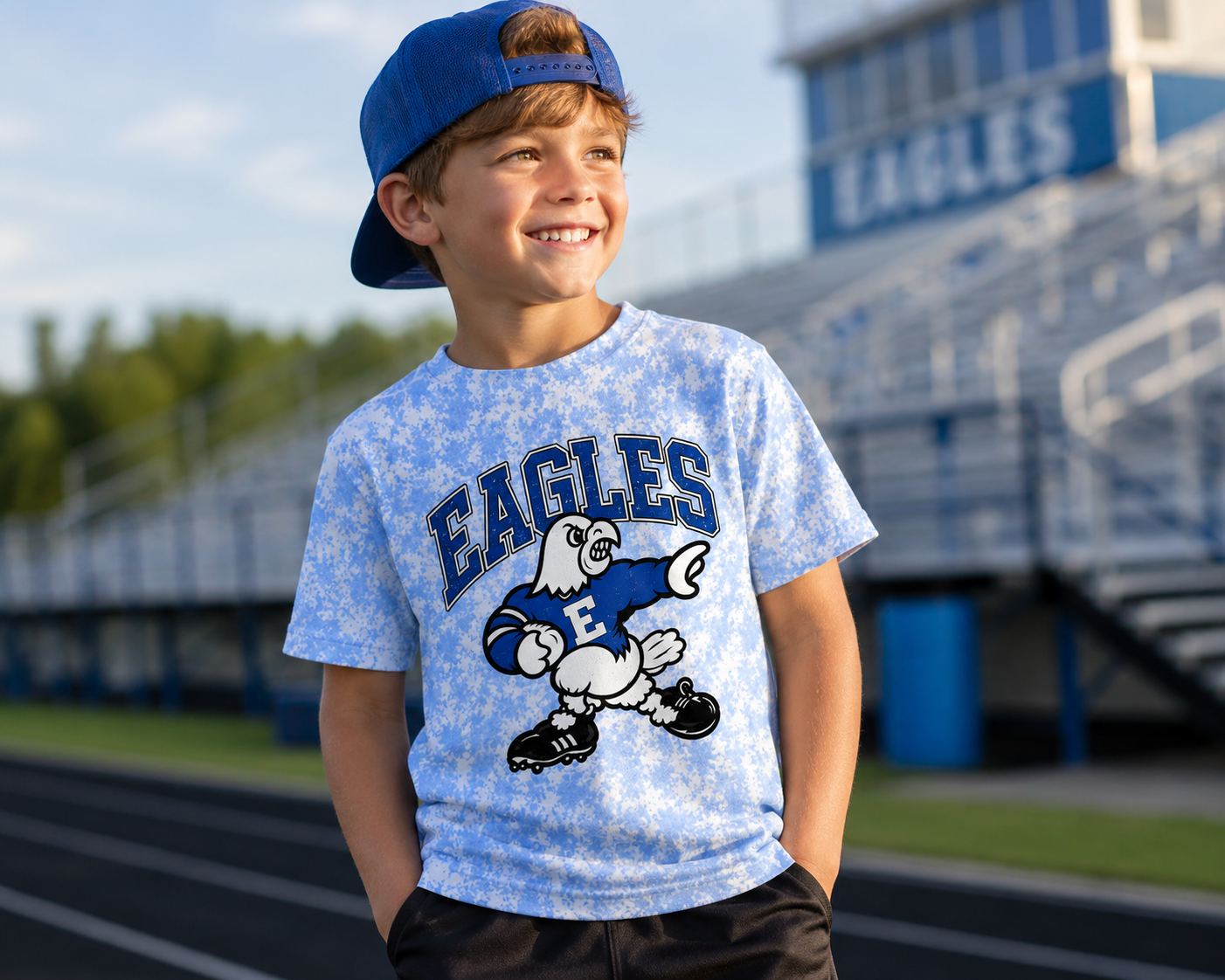 Youth Eagles Mascot Tie-Dye Tee