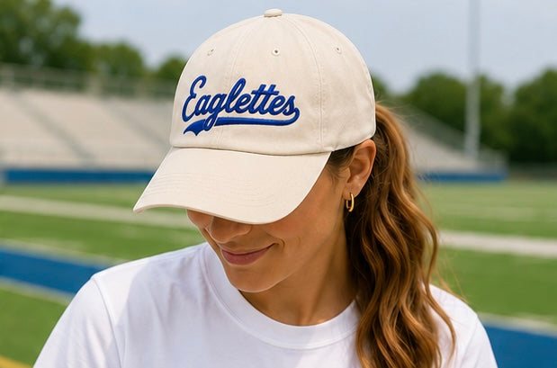 Eaglettes Embroidered Hat | Ivory Baseball Cap | Cheer Spirit Hat