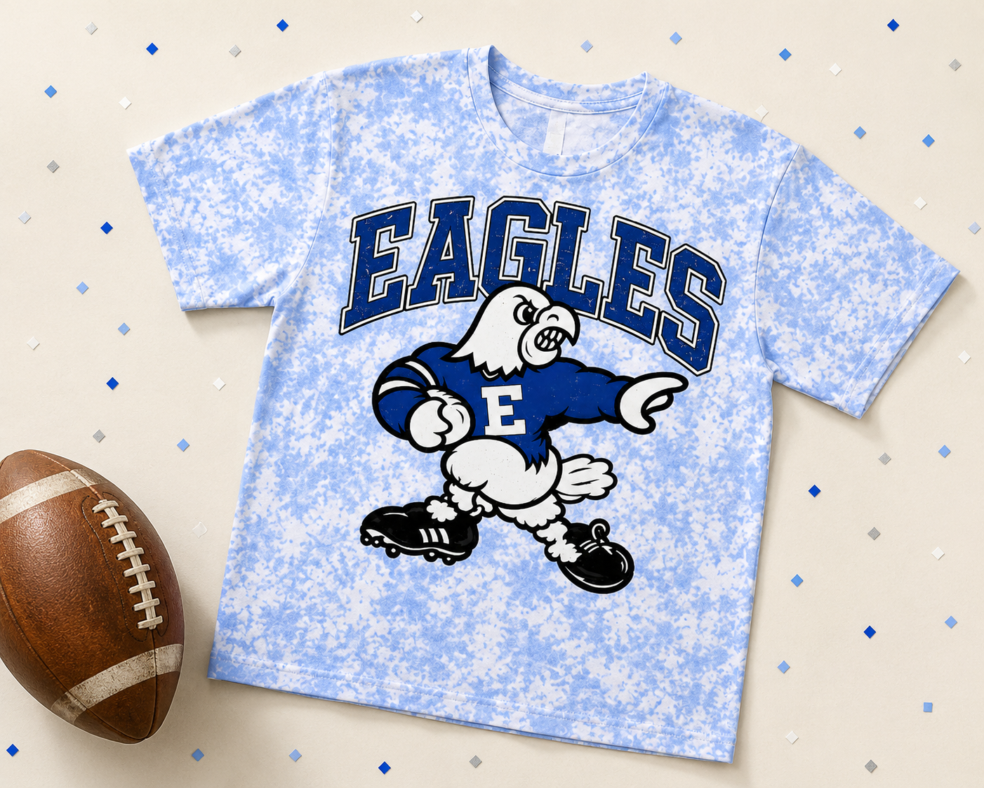 Youth Eagles Mascot Tie-Dye Tee