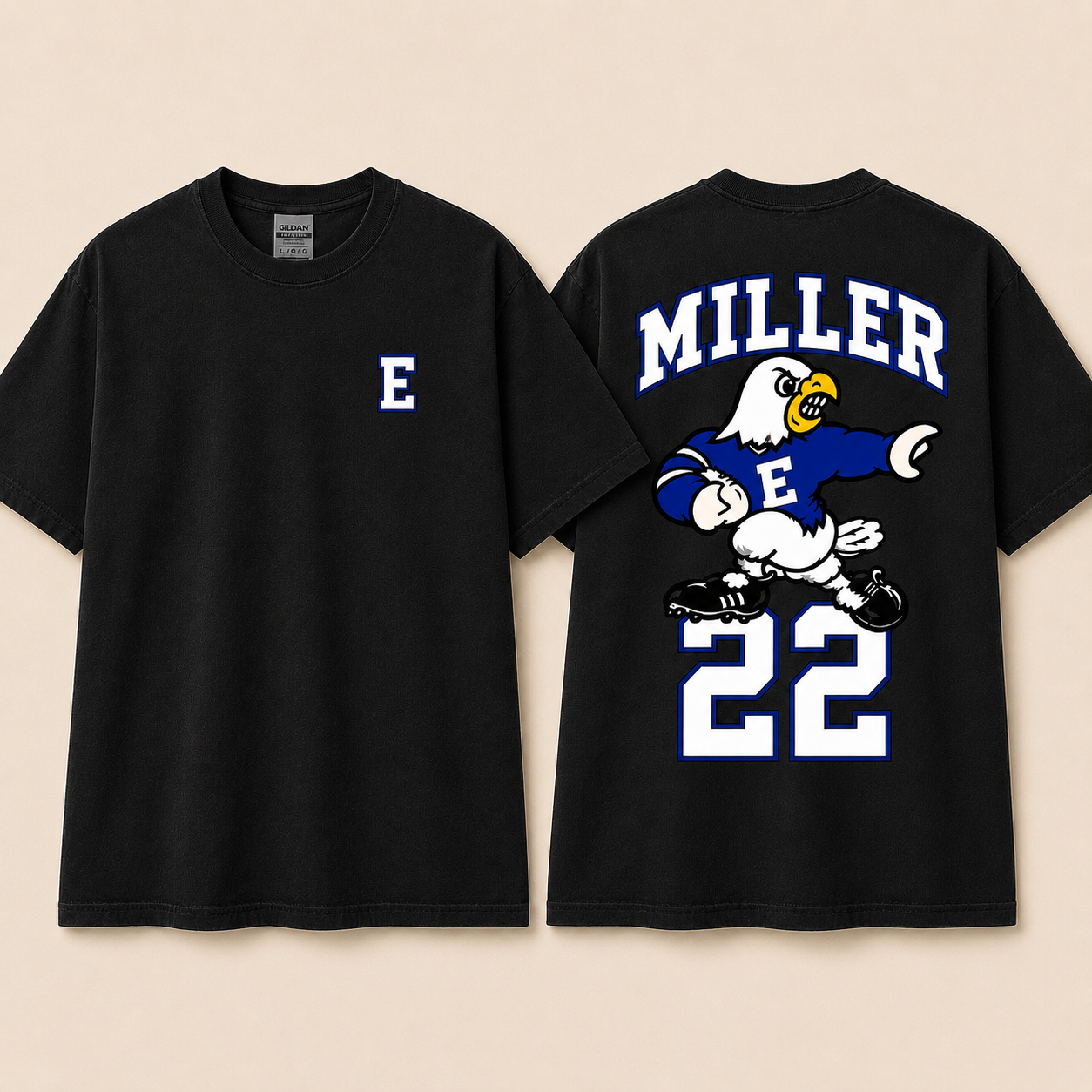 Personalized Varsity Mascot Tee | Custom Name & Number Spirit Shirt