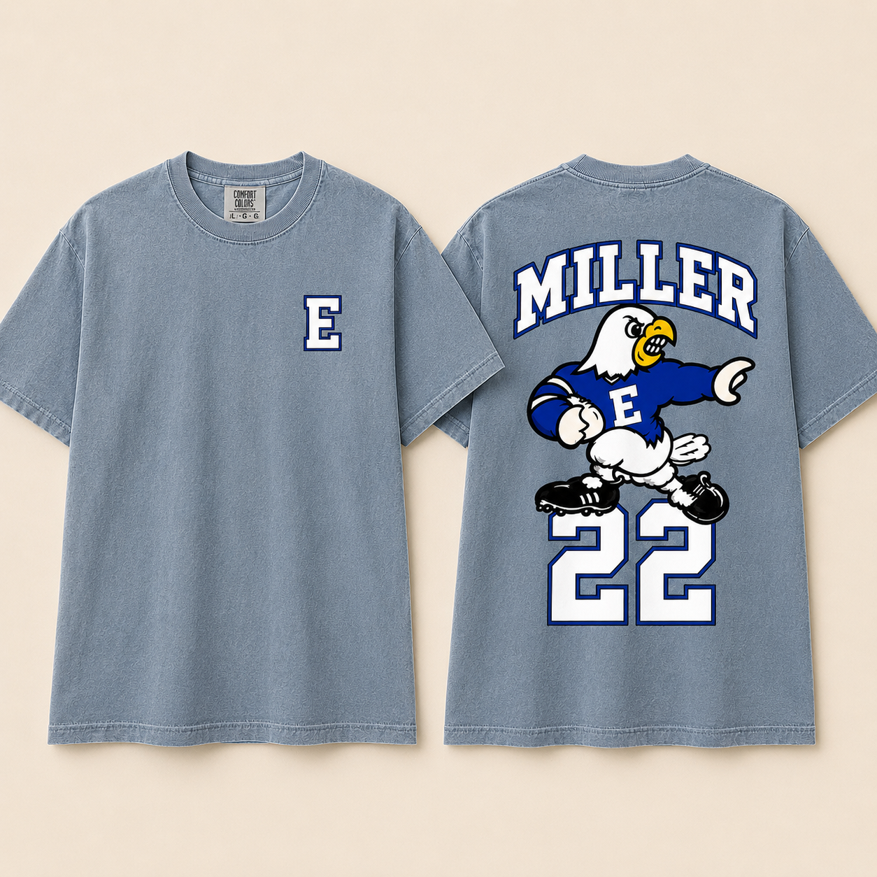 Personalized Varsity Mascot Tee | Custom Name & Number Spirit Shirt