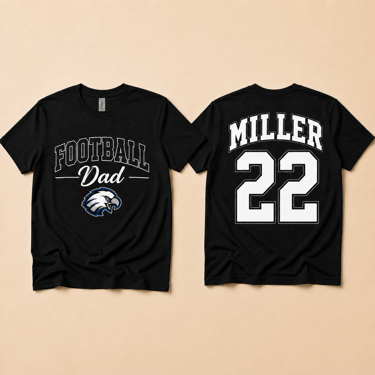Personalized Football Mom Tee | Custom Name & Number Spirit Shirt