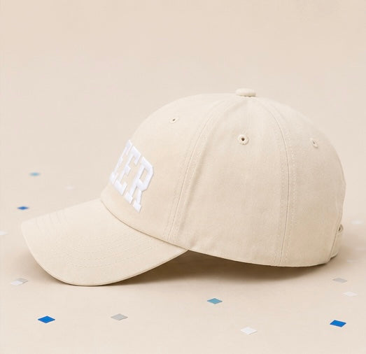 CHEER Embroidered Dad Hat | Ivory Baseball Cap | Game Day Cheer Hat