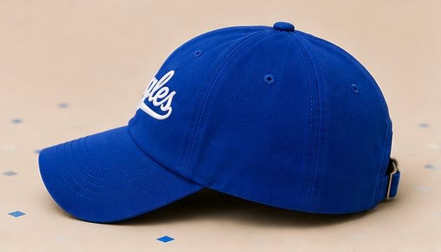 Eagles Script Embroidered Hat | Royal Blue Baseball Cap | Game Day Spirit Hat